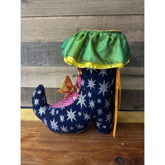 Halloween Plush Witch Boot Door Stop Decor - Picture 4 of 5